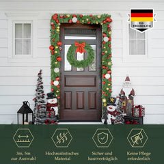 SALCAR Artificial Christmas Garland 3 m/5 m – Realistic Fir Tree Garland made of PE &amp; PVC, Green, Flexible, Easy to Clean &amp; Reusable, For Indoor &amp; Outdoor Use