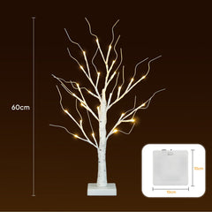 Salcar LED Lichterbaum 60 cm, Birke mit 24 warmweißen LEDs, USB/Batteriebetrieben, Weihnachts- und Partydeko für Zuhause, Geburtstag, Hochzeit, Innendekoration Salcar