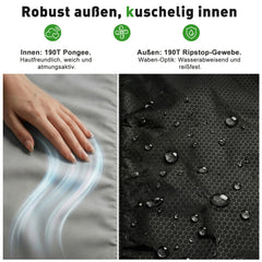 Sekey Mumienschlafsack Erwachsene – Ultraleichter Sommerschlafsack 0,9 kg / 1,7 kg, wasserabweisend & atmungsaktiv, mit Anti-Klemm-Reißverschluss, 220 × 80 × 50 cm, für Camping, Trekking & Reisen – Anthrazit / Grün