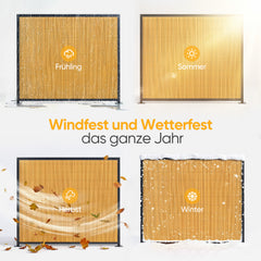 Sekey Balkon Sichtschutz in Natürlicher Schilfrohr-Optik – Wetterfeste Sichtschutzmatte mit Kabelbindern, Wasserdicht, UV-Beständig, Schimmelfrei, Ohne Bohren für Balkon, Garten & Terrasse
