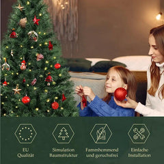 Salcar 120/150/180/210/240cm Künstlicher Weihnachtsbaum mit Metallständer, Nordmanntanne, mit 279/408/580/868/1168 Spitzen Salcar