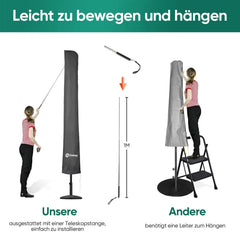 Sekey 220 x 30/50 cm Schutzhülle für 400 cm Sonnenschirm, aus Polyester-Gewebe Sekey