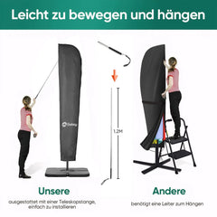 Sekey 265 x 48/70 cm Schutzhülle für 300 cm Ampelschirm, aus Polyester-Gewebe Sekey