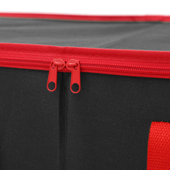 Salcar Schwarze Aufbewahrungsbox für 128 Weihnachtskugeln Faltbare Christbaumkugel-Box 64,8×32,3×34,2 cm mit 128 Fächern, Tragegriffen & Doppelreißverschluss