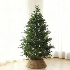 Salcar Christmas tree skirt made of seagrass – Handmade Christmas tree skirt in natural color, Ø 60 / 68 cm, Stylish cover for the tree stand