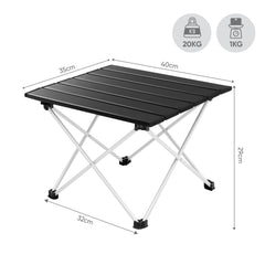 Sunula Klappbarer Campingtisch, Ultraleicht 1,7 kg, 30 kg Tragkraft, Wasserdicht, Rutschfest, 3 Größen, Einfach zu Montieren, Für Camping, Picknick, Garten, Outdoor Sekey