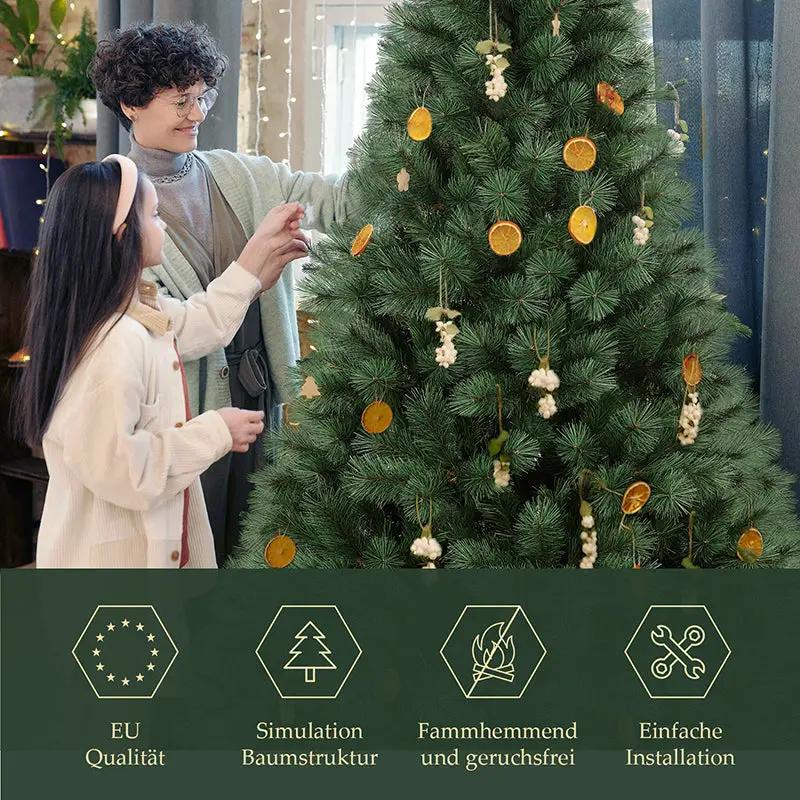 Salcar 180/210cm Künstlicher Weihnachtsbaum, Kiefer, mit 212/308 Kiefernnadeln und 120/264 PVC-Nadeln Salcar