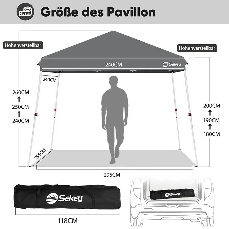Sekey  300 x 300 cm Faltpavillon Mit Belüftetes Dach Sekey