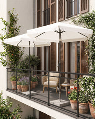 Sekey Sonnenschirm Ø200 cm rund mit Kurbel & Knickfunktion – Balkon Sonnenschirm UV50+, wetterfest & stabil für Terrasse, Garten & Camping