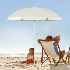 Sekey 160 cm Strandschirm mit Schutzhülle und Bodenhülse, Sonnenschutz UV50+