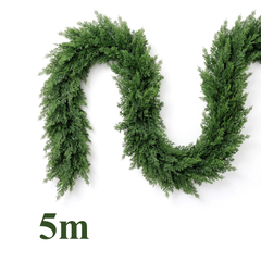 Salcar Künstliche Weihnachtsgirlande aus 100 % PE – Naturgetreue Thuja-/Zedern-Optik, extra dicht, 3 m / 5 m