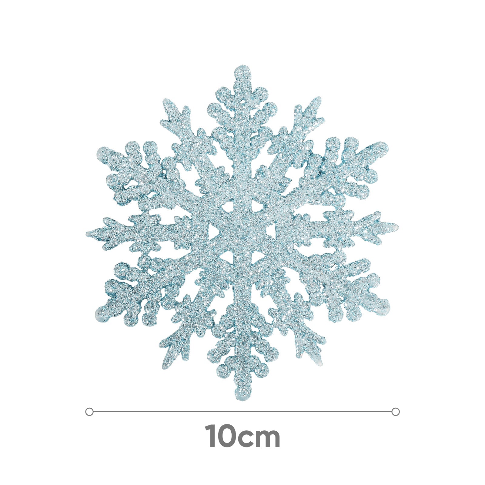 Salcar 24 Stück Schneeflocken Weihnachtsdeko Blau – Glitter Schneeflocken Anhänger Ø10cm, Wiederverwendbarer Weihnachtsbaumschmuck für Winter & Festtage Salcar