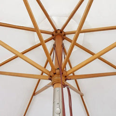 Sekey 300 cm Holz Sonnenschirm mit Volant, Sonnenschutz UV50+ Sekey