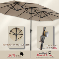 Sekey Sonnenschirm 400 x 220 cm Doppel Sonnenschirm mit Ständer Doppelsonnenschirm Garten Sekey