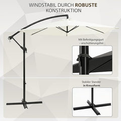 Sekey 300 cm cantilever umbrella, sun protection UV50+