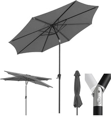 Sekey Alu Sonnenschirm mit UV-Schutz 50+ – Windfester Gartenschirm mit Kurbel für Balkon, Terrasse & Garten