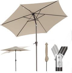Salcar Sonnenschirm Ø 2,7 m – Kurbelschirm mit Knickgelenk, UPF 50+, UV-Schutz & wasserabweisend, GRS-zertifiziertes Polyester, für Garten, Terrasse & Balkon Sekey