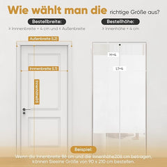 Sekey Fliegengitter Balkontür Magnet, Insektenschutz, Zentraler Privatschutzbereich, Klettverschluss-Montage, Ohne Bohren, Für Holz-, Eisen- und Aluminiumtüren, Weiß Sekey