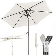 Salcar Sonnenschirm Ø 2,7 m – Kurbelschirm mit Knickgelenk, UPF 50+, UV-Schutz & wasserabweisend, GRS-zertifiziertes Polyester, für Garten, Terrasse & Balkon Sekey