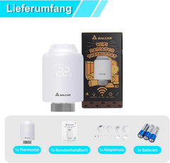 Salcar Smartes Heizkörperthermostat WLAN TRV603 – ohne Gateway, programmierbar, kompatibel mit Alexa & Google Assistant, Tuya Smart