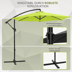 Sekey 300 cm cantilever umbrella, sun protection UV50+