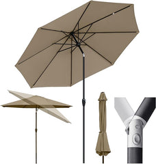 Sekey Alu Sonnenschirm mit UV-Schutz 50+ – Windfester Gartenschirm mit Kurbel für Balkon, Terrasse & Garten