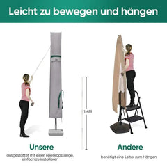 Sekey 220 x 30/50 cm Schutzhülle für 400 cm Sonnenschirm, aus Polyester-Gewebe Sekey