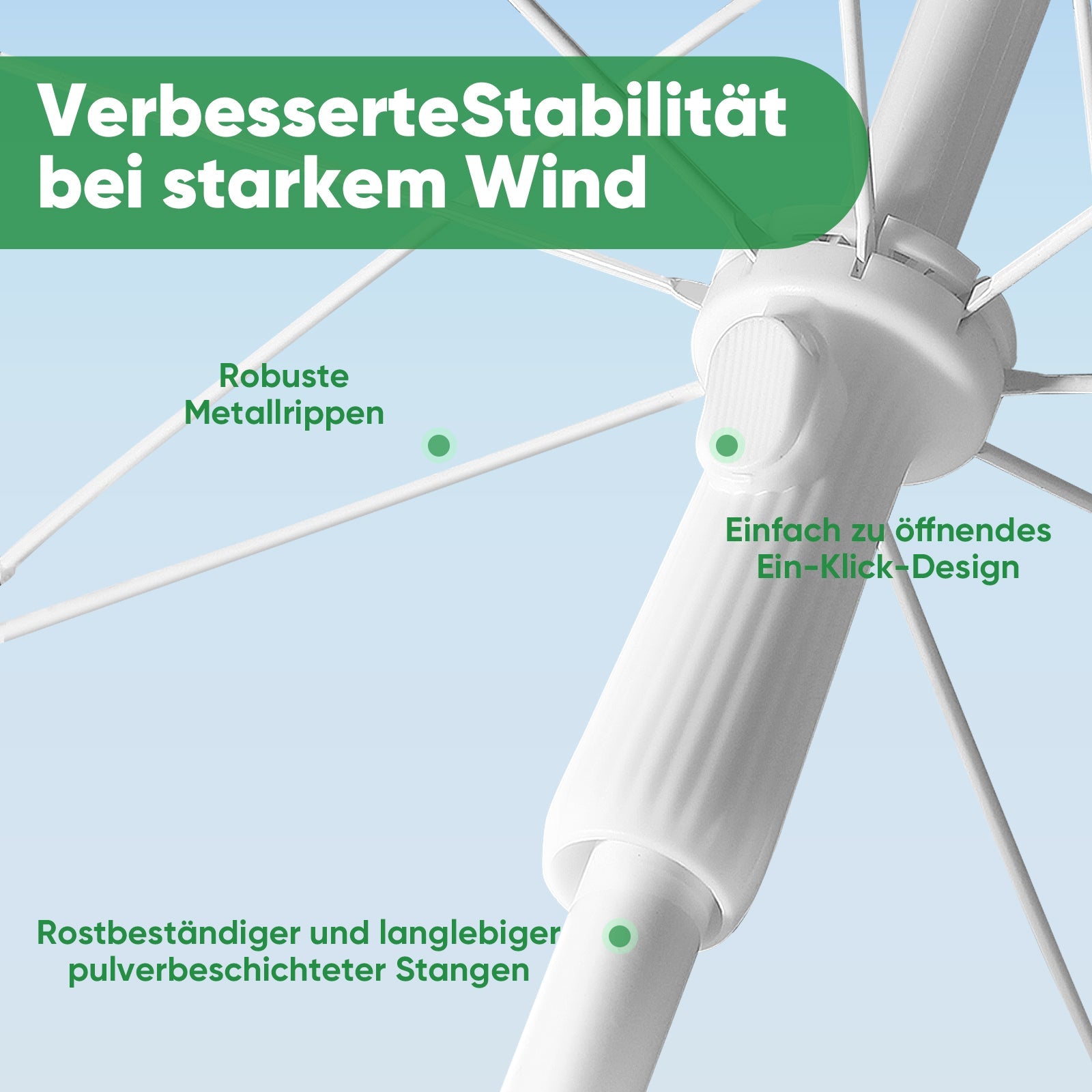 Sekey Sonnenschirm Ø160 cm rund mit Tragetasche & Bodenhülse, für Balkon & Strand Sekey