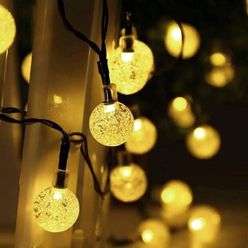 Salcar 5 m / 10 m / 15 m LED Solar Kugel Lichterkette, 20 / 40 / 60 LEDs Salcar