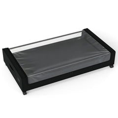 Sekey Unterbett-Aufbewahrungsbox mit Rollen 78 × 44 × 14 cm, Metallrahmen & PVC-Fenster für Kleidung & Bettwäsche
