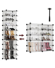 Sekey Schuhschrank mit 10 Fächern – Modularer Schuhorganizer für bis zu 20 Paar Schuhe, stabil & platzsparend, inkl. Hammer & Kippschutz Sekey