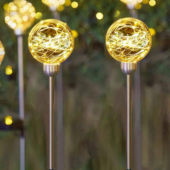 Salcar 2er Set LED Solar Gartenleuchte mit Wunschkugel-Effekt Salcar