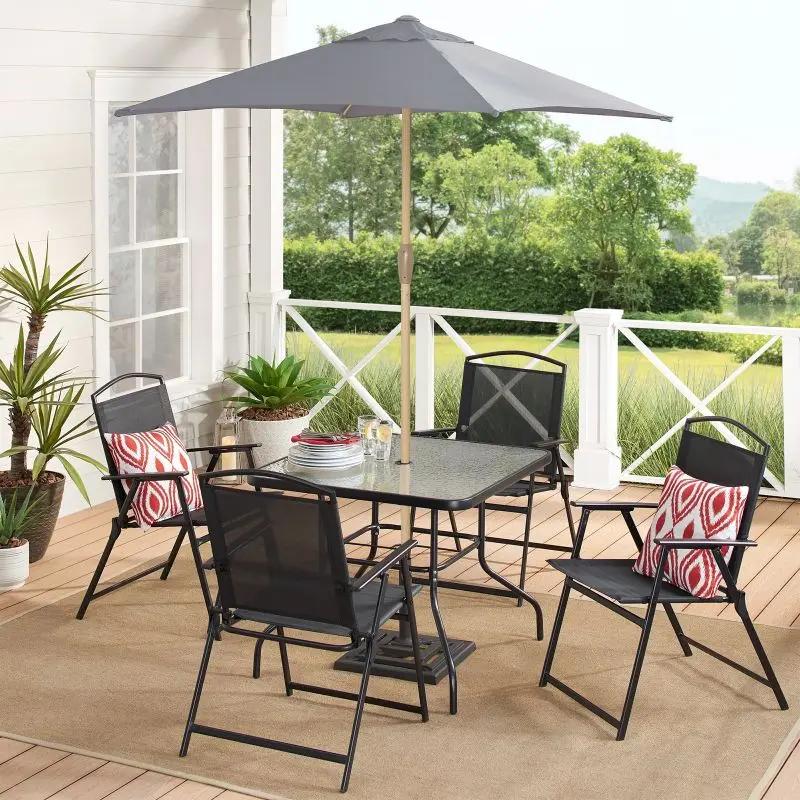 Sekey 210 x 140 cm Alu Sonnenschirm mit Kurbel, Sonnenschutz UV50+, aus Holz-Metall Sekey