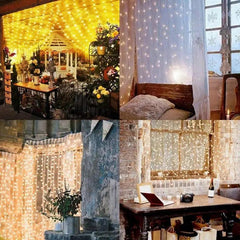 Salcar 3 x 3 m LED Lichtervorhang, 300 LEDs, 31V GS-zertifizierte Stromversorgung Salcar