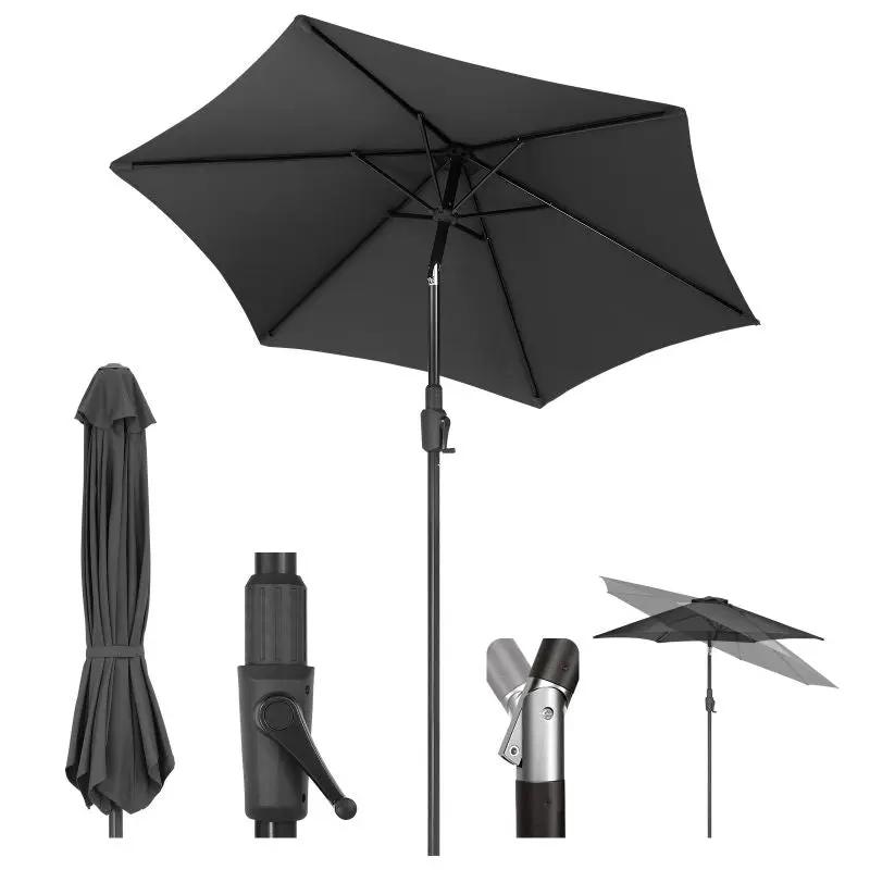 Sekey 220 cm Sonnenschirm mit Kurbel und Auto Kippen, Sonnenschutz UV50+ Sekey