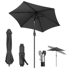 Sekey 220 cm Sonnenschirm mit Kurbel und Auto Kippen, Sonnenschutz UV50+ Sekey