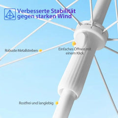 Sekey 160 cm Strandschirm mit Schutzhülle und Bodenhülse, Sonnenschutz UV50+ Sekey