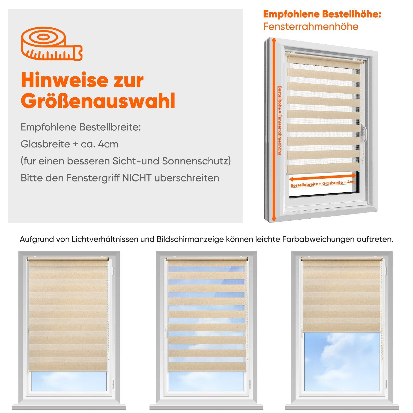 Sekey Doppelrollo - Klemmfix Duo Rollo ohne Bohren, Fensterrollo Jalousie, Sicht- & Sonnenschutz, Gelbleinen Sekey