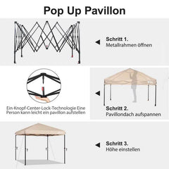 Sekey 300 x 300 cm Faltpavillon mit 4 Sandsäcken und Tragetasche Sekey