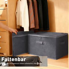 Sekey Aufbewahrungsboxen 3er Set mit Deckel | Stoffboxen 40 × 30 × 25 cm formstabil, faltbar & vielseitig einsetzbar
