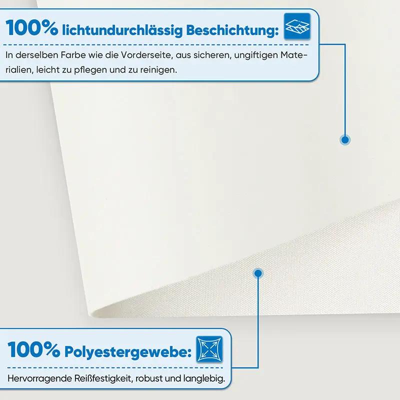 Sekey Verdunkelungsrollo, doppelseitig gleichfarbig und ohne Bohren, Creme Sekey