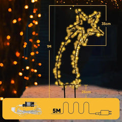 Salcar 1m LED Gartenstecker Sternschnuppe Lichterkette, 400 LEDs Salcar