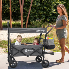 Sekey 150KG Faltbarer Bollerwagenmit Dach, Bollerwagen Kinder Handwagen, 5050