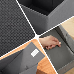Sekey Aufbewahrungsboxen Set S 6er Stoffboxen in verschiedenen Größen | Faltbar, formstabil & ideal für Schubladen