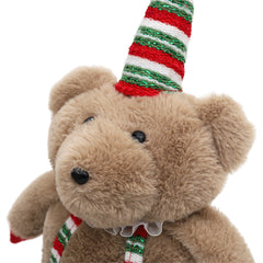 Salcar Weihnachtsfigur Plüsch-Bär 55–70 cm – Stehende Weihnachtsdeko mit verstellbaren Teleskopbeinen, Weicher Plüschbär für Kamin, Fensterbank & Wohnzimmer