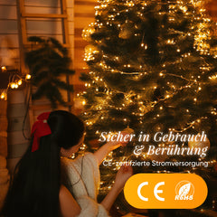 Salcar LED Cluster Lichterkette aus Kupferdraht – 5m/10m/15m/20m, 200–800 LEDs, Wasserdicht, 8 Modi, Timer & Memory, für Innen & Außen, Weihnachtsbaum, Garten, Hochzeit, Party – Warmweiß Salcar