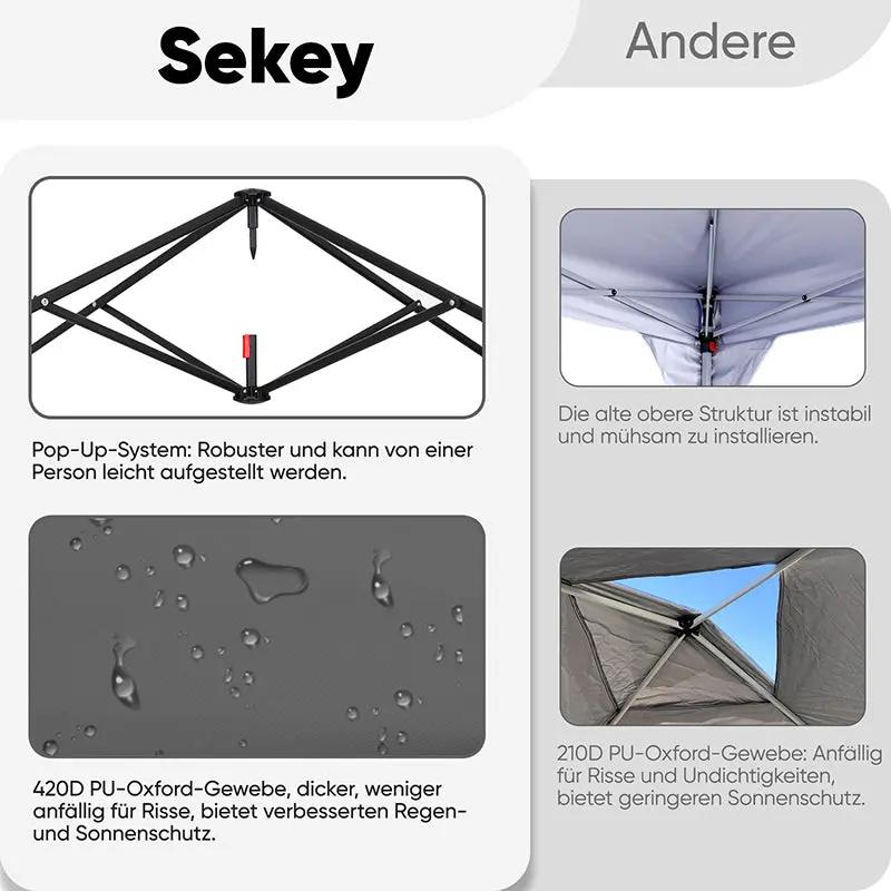 Sekey 300 x 600 cm Faltpavillon mit 6 Sandsack Sekey