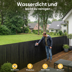 Sekey PVC Sichtschutzmatte mit doppelter Verstärkung innen, Anthrazit