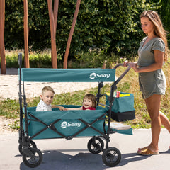 Sekey 150KG Faltbarer Bollerwagenmit Dach, Bollerwagen Kinder Handwagen, 5050