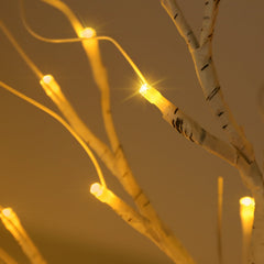 Salcar LED Lichterbaum 60 cm, Birke mit 24 warmweißen LEDs, USB/Batteriebetrieben, Weihnachts- und Partydeko für Zuhause, Geburtstag, Hochzeit, Innendekoration Salcar